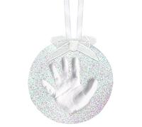 Pearhead Christmas Baby's First Handprint or Footprint Ornament Kit, Holiday Newborn Gift, Easy No-Bake DIY Babyprints Clay Kit, Christmas Baby Keepsake Gift, Glitter