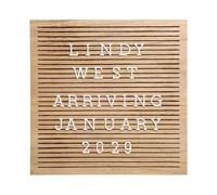 Pearhead Classic Wooden Letterboard for Home Décor, Baby Announcement or Pregnancy Announcement, Baby Keepsake Photo Sharing Prop, Milestone Moments Letterboard
