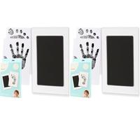 Pearhead Clean-Touch Baby Ink Pad, No Mess Clean-Touch Ink Pad with Imprint Cards, Safe for Skin, Perfect DIY Handprint and Footprint Keepsake for Family - Black, Medium/Large (Pack of 2)