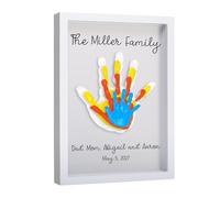 Pearhead Clear Family Handprint Frame, DIY Art Print Keepsake, Home Decor, Gift for New and Expecting Parents, 4 Paint Colors Included