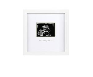 Pearhead Coming Soon Sonogram Baby Scan Photo Frame, Pregnancy Announcement, White