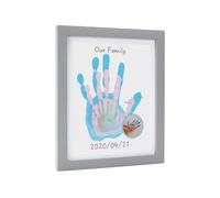 Pearhead DIY Family Handprint Frame and Paint Kit, Family Craft, Excellent Gift for New Parents, Mothers Day Gift for Mum, Grey P63024