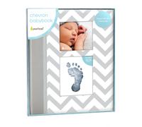 Pearhead First 5 Years Baby Memory Book with Clean-Touch Ink Pad - Baby Keepsake Milestone Journal with Handprint & Footprint Kit, French Edition