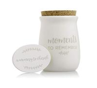 Pearhead Gratitude Jar, Ceramic Blessings Keepsake Jar with Cork Topper & Memories to Cherish Notecards