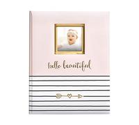 Pearhead Hello Beautiful Baby Memory Book, Milestone Journal, New Mum Gift, Newborn Baby, Thoughtful Keepsake for Christening or Baptism, Pink