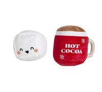 Pearhead Hot Cocoa Christmas Cat Toy Set, Holiday Pet Owner Gift, Holiday Must Have Accessories, Plush Rattle and Crinkle Holiday Cat Toys, Set of 2