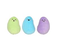 Pearhead Pet Jelly Beans Plush Dog Toys, Easter Pet Toys, Pastel Easter Egg Squeaky Toys, Interactive Plush Toys, Squeaky Toys, Set of 3