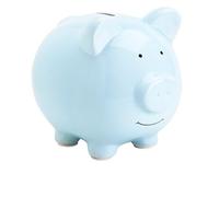 Pearhead Piggy Bank, Ceramic, Blue, Large