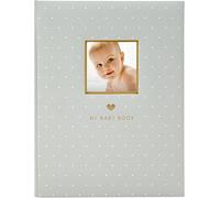 Pearhead Little Blossoms Baby Keepsake Book, Baby Photo Album, Baby Memory Book, Gender-Neutral Gray Polka Dot