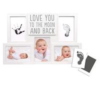 Pearhead Love You to the Moon and Back Collage Baby Frame, Gender-Neutral Nursery Décor for New and Expecting Parents, Newborn Keepsake, White