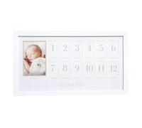 Pearhead My First Year Photo Moments, Baby's First Twelve Months Photo Collage and Gender Neutral Keepsake, Ideal for Baby Shower, New Mom Gift and Nursery Decor, 13 Photo Inserts, Beige Mat