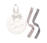 Pearhead Pet Paw Print Keepsake Ornament Kit - DIY Hanging Clay Keepsake for Dogs & Cats, Pet's First Christmas Ornament, Customized Family Ornament, 3 Ribbons