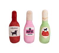Pearhead Pet Plush Beer, Wine & Rose Dog Squeaker Toys, Novelty Dog Toys, Gift For Pet Parents, Set of 3 Toys