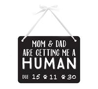 Pearhead Pet's Baby Announcement Chalkboard Photo Prop Sign, Mom & Dad are Getting me a Human!
