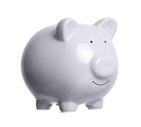 Pearhead Piggy Bank, Ceramic, Grey, Large