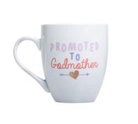 Pearhead Promoted to Godmother Mug, Keepsakes for Godmothers, New Baby Blessing Keepsakes, Godmother Proposal Gift, White