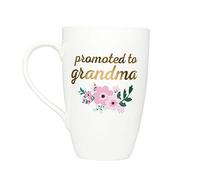 Pearhead Promoted to Grandma Ceramic Coffee Mug, Pregnancy Announcement Gift for Grandma, White