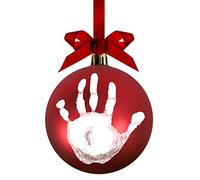 Pearhead Red Handprint Ball Ornament, DIY Baby Hand or Footprint Holiday Keepsake, Baby's First Christmas