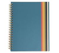 Pearhead Retro Stripe Spiral Notebook, Color Block Hardcover Journal for Women - 100 GSM Thick Lined Pages, Lay Flat Gold Double-Coil Binding, Tear-Away Perforations, Bold 70s Aesthetic Stationery