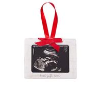 Pearhead Sonogram Picture Ornament, Baby Ornament, Gift for Expecting Parents, Ultrasound Photo Frame, Holiday Pregnancy Announcement Gift, Rustic Christmas