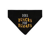 Pearhead Trick or Treat Bandana - Fall Holiday Dog Apparel, Halloween Dog Costume, Slip On Collar Accessories - S/M