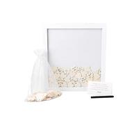 Pearhead Wedding Guestbook Token Frame, Includes Instructional Sign, 79 Heart Tokens, Pen, Bag, Perfect for Wedding Reception or Bridal Shower, White
