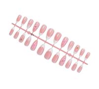 Pearl Accent Press-on Manicure Set with 3D Flower French Tips, Nude False Tips with Sea Charm, 24-Piece Home Set for Date Night Looks Short Fake Nails Soft Press on Gel Nails