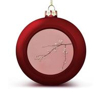 Pearl and Peach Christmas Ball Ornament Shatterproof Hanging Ball Ornaments with String Decorative Christmas Baubles for Xmas Tree Home Wedding Holiday Party Decor Supply