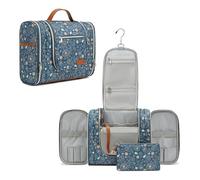 Pearl Angeli Women's Large Toiletry Bag, Hanging Toiletry Bag, A4-blue paisley flowers, Toiletry bag