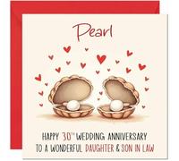 Pearl Anniversary Card for Daughter & Son in law - 30th Wedding Anniversary Cards for Son in Law & Daughter Cute Anniversaries Greeting Cards