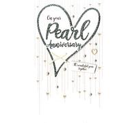 Pearl Anniversary Greeting Card Hand-Finished Champagne Range Cards JGS627