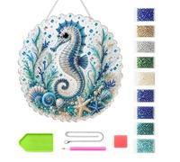 Pearl Art DIY Round Shimmer Marine Life Door Panel with Chain