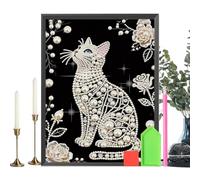 Pearl Art Kit | Handmade DIY Unframed Bead Decor Cat Shape | Bead Art Kits for Adults - For Women Birthday Mother's Day Wall Decor