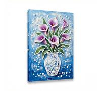 Pearl Art Painting Bouquet with Frame and Colorful Canvas, DIY Handmade Gem Dot Picture Craft for Home Wall Decoration 20X30CM-10-Bouquet