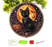 Pearl Art Sets for Adults Celestial Cat Halloween Suncatcher, 30 cm