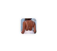 Pearl Backdrop Necklace for Backless Dress Wedding Bridal Gold Dainty Back Chain Long Pearl Drop Back Body Jewelry Women Back Necklace, One Size, Metal, No Gemstone