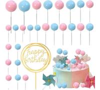 Pearl Ball Cake Topper Birthday Party | Stackable Ball Design, Shiny Reflective Finish, Birthday/party/cupcake Use