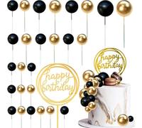 Pearl Ball Cake Topper Birthday Party | Stackable Ball Design, Shiny Reflective Finish, Birthday/party/cupcake Use