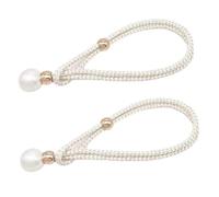 Pearl Ball Curtain Tiebacks,2 PCS Curtain Tie Backs Rope Adjustable Drapes Clips Rope Curtain Rope Holdbacks Buckles for Home Office Hotel Curtains Window Decoration
