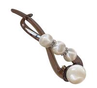 Pearl Banana Hair Clips For Fine And Thick Hairr - Pearl U Shaped Metal Hair Fork Clips Twist Decorative Comb Elegant Fashionable Styling Accessories For Women Girls Curly Wedding Daily