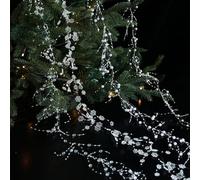Pearl Bead String Garland 2M Length for Christmas Decoration with Transparent White Plastic Offering Festive and Sophisticated Ambiance (A)
