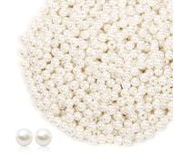 Pearl Beads for Bracelet Making 1000 Pcs Ivory White Pearls 6mm for Crafting Craft Fake Loose Pearl Bead Jewellery Necklaces Bracelets Making
