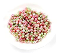 Pearl Beads Imitation Pearls, Round 4mm Imitation Pearl Beads Multicolor Pack of 500 for Jewelry Making(108)