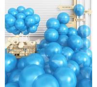 Pearl Blue Balloons 12 Inch, 60 PCS Baby Light Pastel Blue Pearl Balloon for Macaron Blue Birthday Decorations, Helium Matte Powder Blue Latex Balloon for Kids Boys Girls Birthday Gender Reveal Party