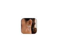Pearl Bow Earrings for Women Dainty Bow Stud Earrings Gold Bow Knot Earrings Pearl Earrings for Women Simple Bow Earrings Jewelry Gift, Metal, No Gemstone