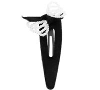 Pearl Bow Hair Clip for Women, Velvet Iron Elegant Black | Decorative Hair Accessory, All-day Wear, Not Easy to Slip, for Braids, Messy Bun, School Events