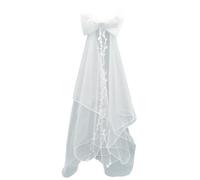 Pearl&Bowknot Decor Long Tulle Wedding Bridal Veil with Fix Hair Comb for Marriage Wedding Celebration Party Accessories