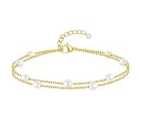 Pearl Bracelet,Bracelet,Stack Pearl Bracelets for Women,Cute Summer Bracelets Summer Beach Accessories Costume Jewelry,Pearl Jewellery as Wedding Birthday Gifts for Her Girl