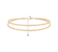 Pearl Bracelet Europe And The United States Women's Fashion Sparkling Foot Decoration Double Cold Wind All Glitter Senior Sense Foot Decoration Pearl Bracelet (Gold, One Size)