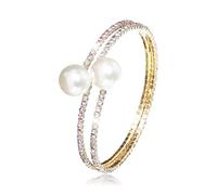 Pearl Bracelet for Women Gifts Trendy Stuff Dainty Pearl Bracelet White Baroque Pearls Wrist Bracelets Bridesmaid Bridal Wedding Jewelry Gifts, Adjustable, Alloy, no gemstone